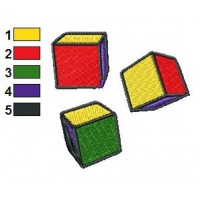 Cubes Toy Embroidery Design
